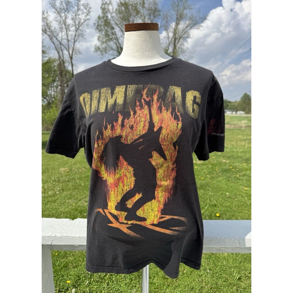 Y2K Dimebag Darrell Cowboys From Hell Hardware Flame Pantera T-Shirt Large